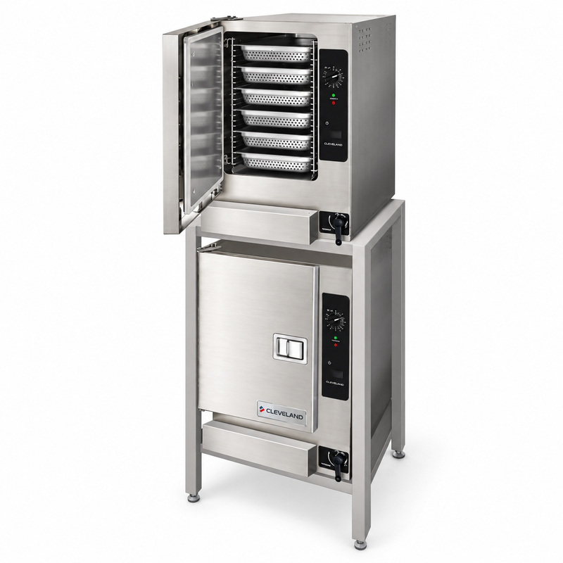 Cleveland SteamChef 12 Pan Double Stacked Floor Steamer, Natural Gas