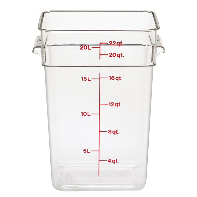 Cambro 22SFSCW135, 22 Qt Square Food Storage Container, Clear