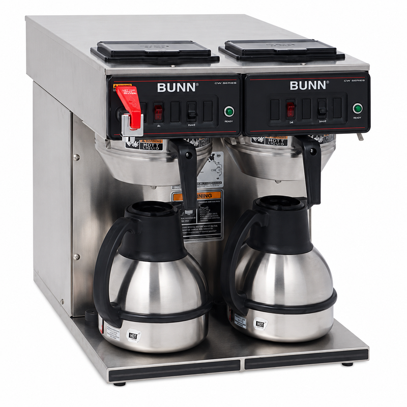 Bunn Twin Automatic Thermal Carafe Coffee Brewer, 240 Cups /Hour - CWTF