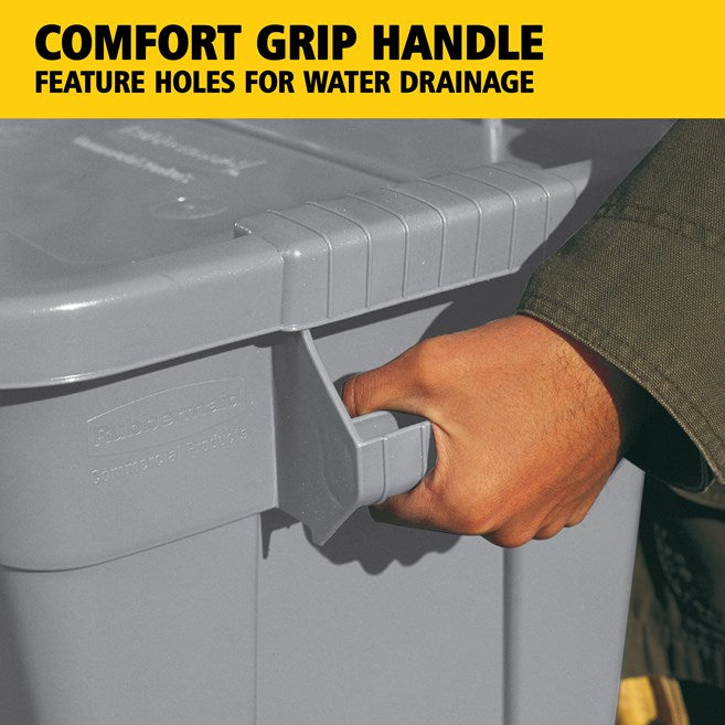 Rubbermaid Brute 14 Gallon Tote with Lid, Grey