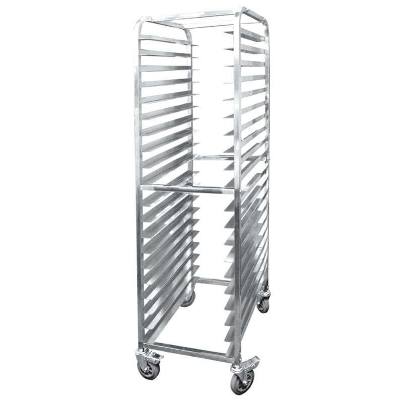 Nella 20 Tier Full Size Curved Top Pan Rack 3" Spacing, Stainless Steel, 26.8” x 21.3” x 71”