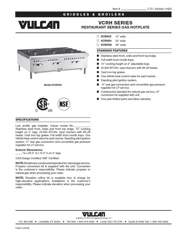 Spec Sheet