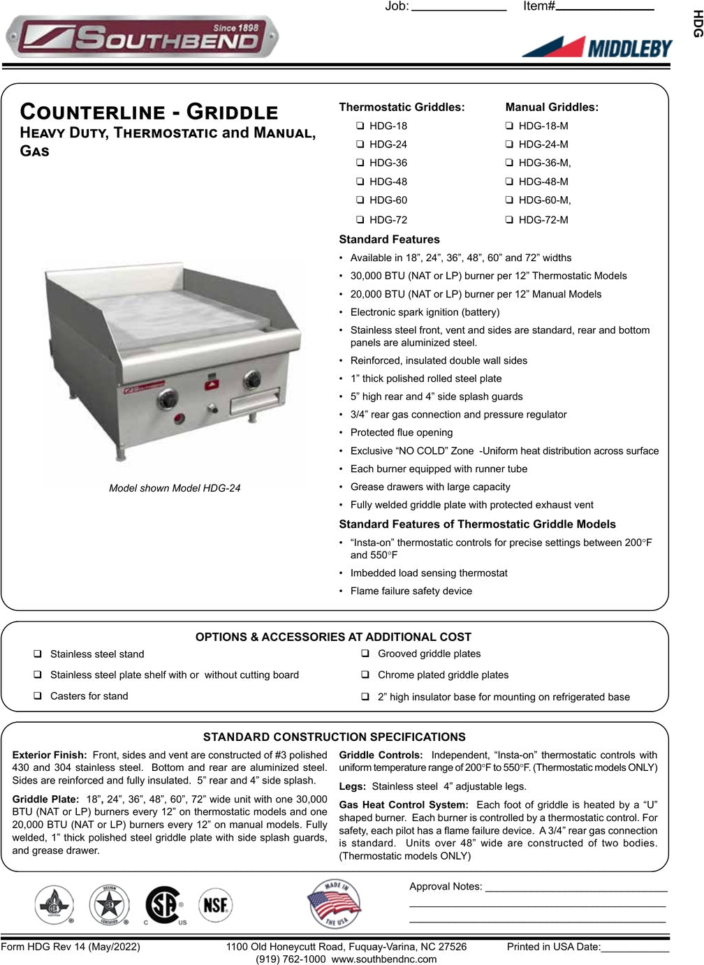Spec Sheet