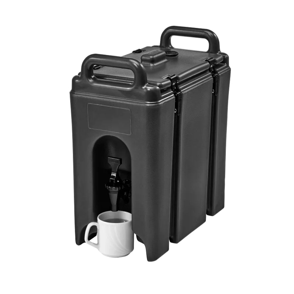 Cambro 250LCD110 Camtainer 2.5 Gallon Insulated Beverage Dispenser, Black