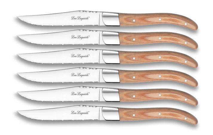 Laguiole 8.8" Wood Handle Steak Knife, 6 /Case
