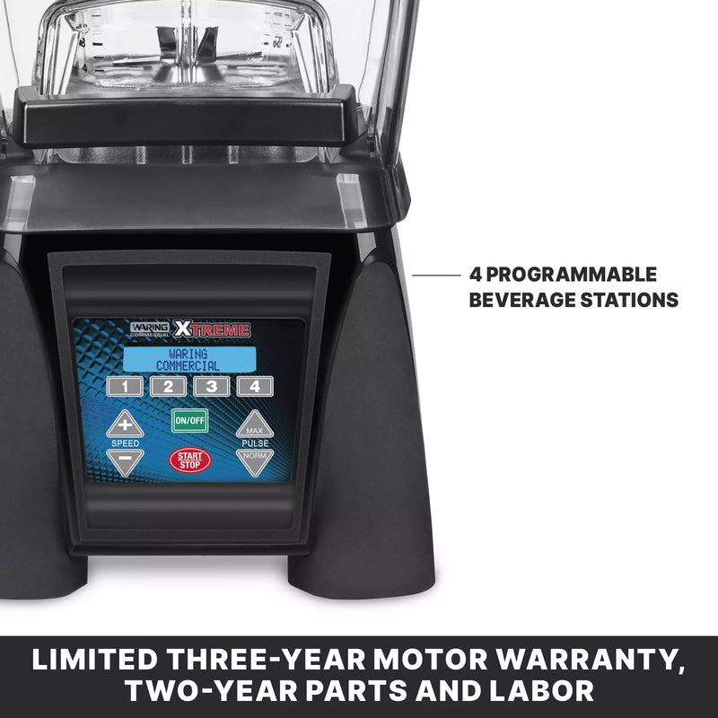 Waring Xtreme 64 Oz Commercial Blender with Programmable Keypad & LCD Screen, Variable Speed, 3.5 HP