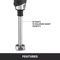 Waring Big Stik 12" Immersion Blender, Variable Speed, 1 HP