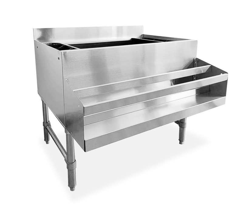 Nella 24" Underbar Ice Bin with 3″ Backsplash and 2 Holders, Stainless Steel