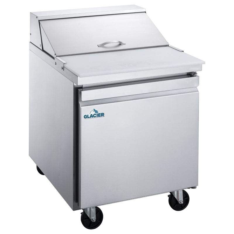Glacier 29" Refrigerated Pizza Prep Table with 1 Solid Door