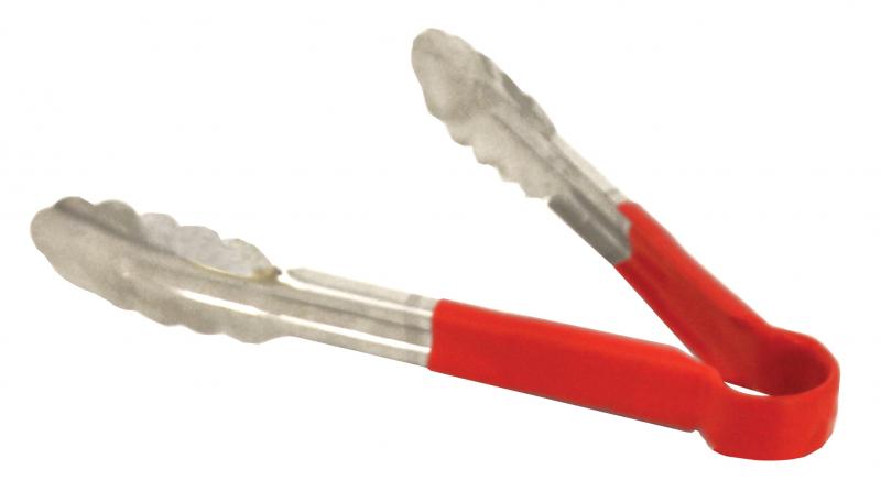 Nella 9" Tongs with Plastic Handle, Red