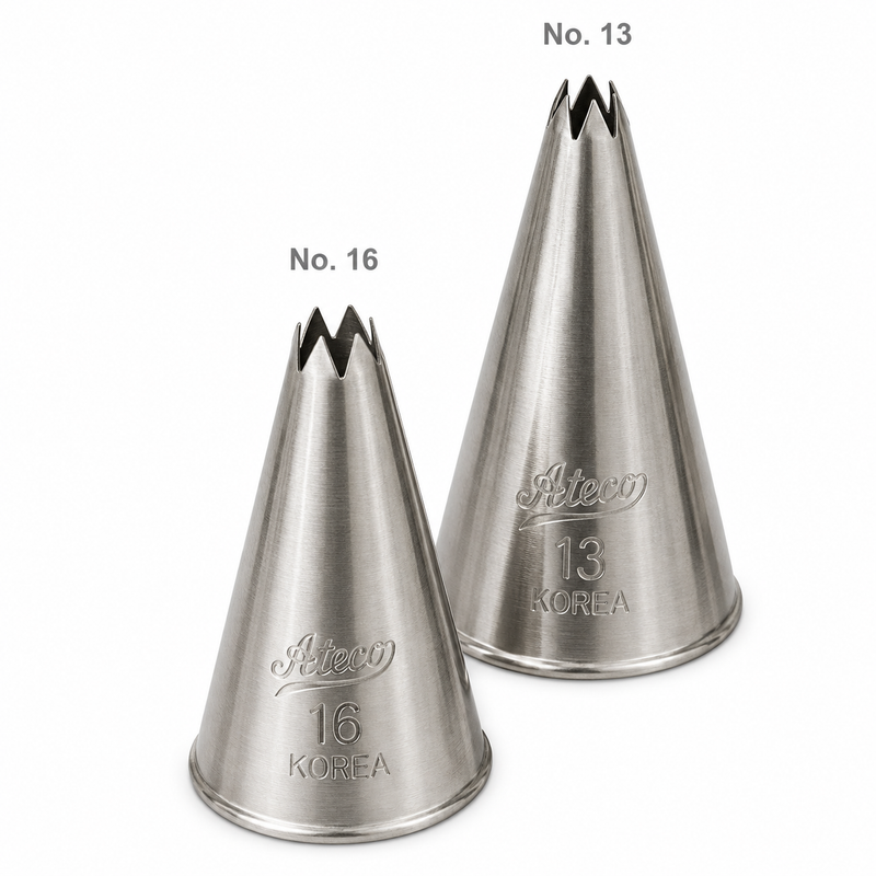 Ateco Open Star Pastry Tip, Stainless Steel