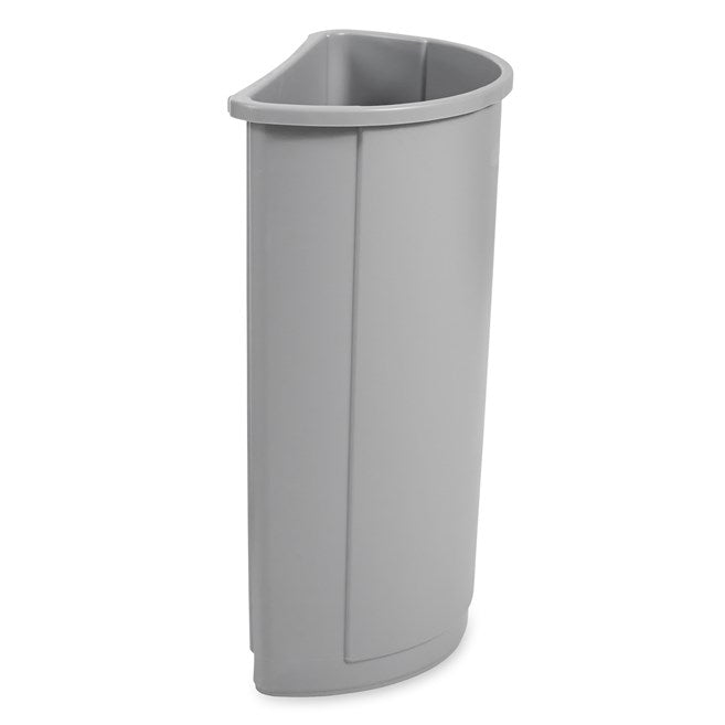 Rubbermaid Untouchable 21 Gallon Half Round Trash Can, Grey