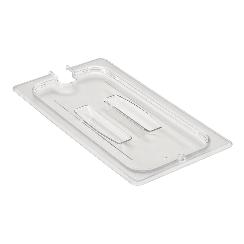 Cambro 30CWCHN135 1/3 Size Notched Food Pan Cover with Handle, Clear