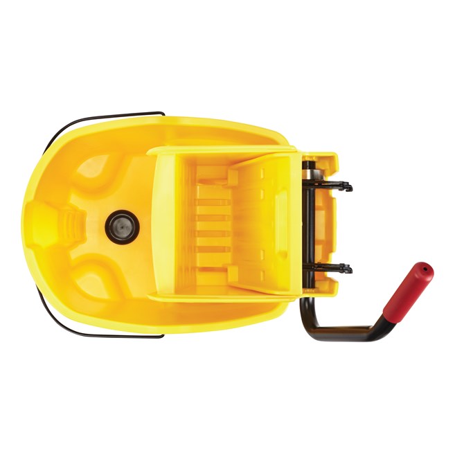 Rubbermaid WaveBrake 44 Qt Mop Bucket with Side Press Wringer, Yellow