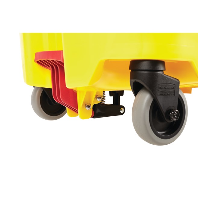 Rubbermaid WaveBrake 44 Qt Mop Bucket with Side Press Wringer, Yellow