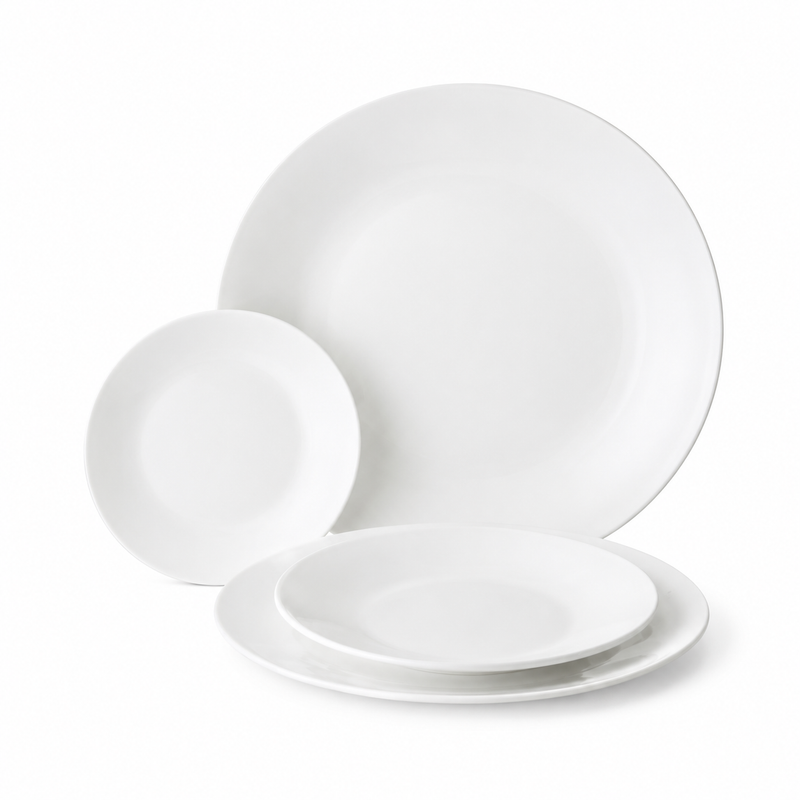 Anton Black 10.75" Coupe Plate, White  6 /Case
