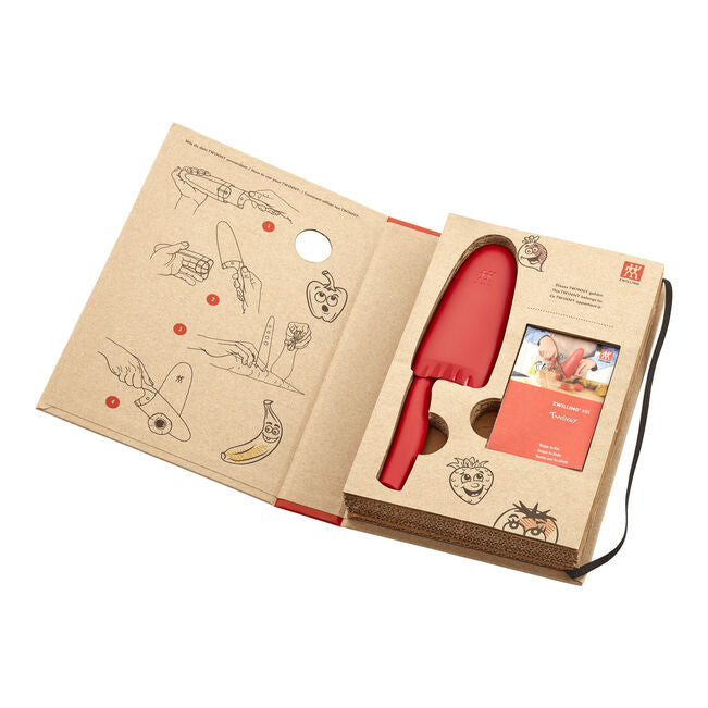 Zwilling Twinny 4" Kid's Chef Knife with Red Handle & Cover