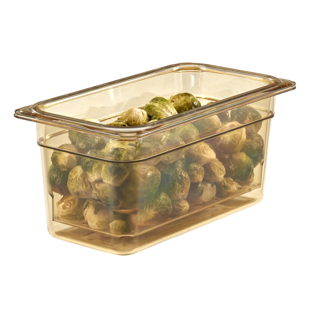 Cambro 36HP150 H-Pan 1/3 Size High Heat Food Pan 6" Deep, Amber