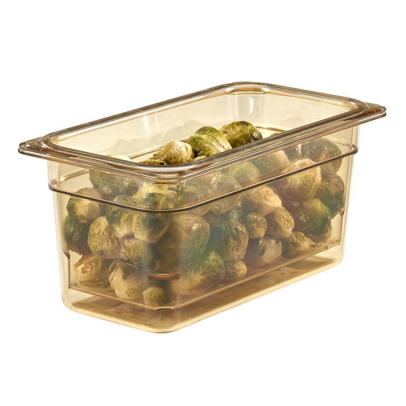 Cambro 36HP150 H-Pan 1/3 Size High Heat Food Pan 6" Deep, Amber