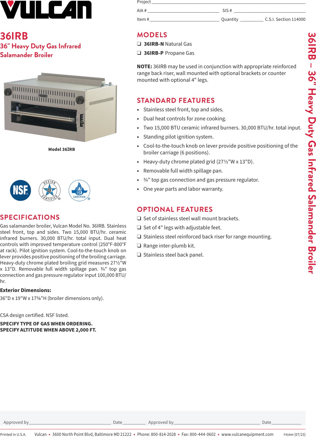 Spec Sheet