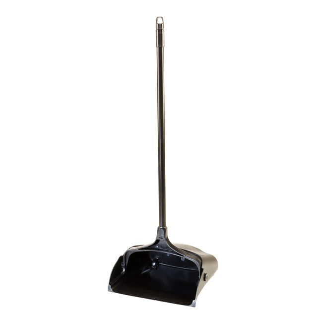 Rubbermaid Lobby Pro Upright Dust Pan with Long Handle, Black