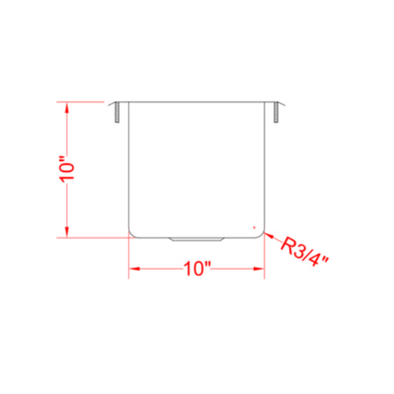 Nella One Tub Drop in Sink 10" x 14" x 10" with Flat Top