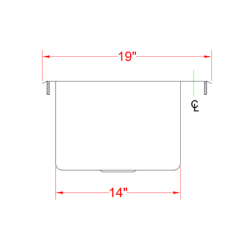 Nella One Tub Drop in Sink 10" x 14" x 10" with Flat Top