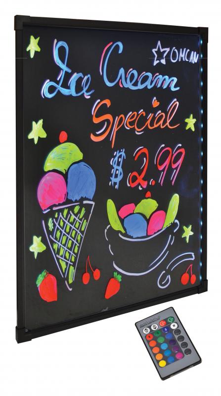 Nella Tempered Glass LED Write-On Flash Board with Remote Control