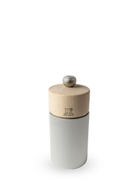 Peugeot Line 5” Salt Mill in Beachwood and Brushed Aluminum