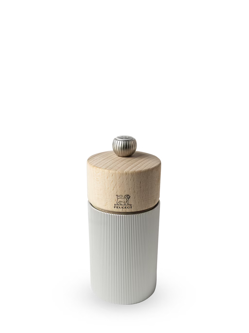 Peugeot Line 5” Salt Mill in Beachwood and Brushed Aluminum