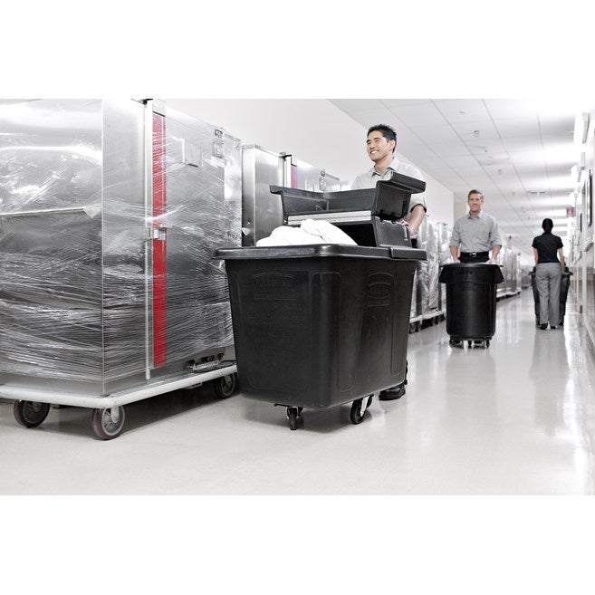 Rubbermaid Mobile Cube Truck with 600 Lb Capacity, Black, 48" x 34" x 36.5"