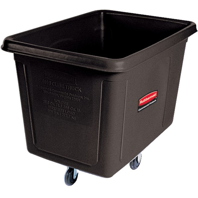 Rubbermaid Mobile Cube Truck with 600 Lb Capacity, Black, 48" x 34" x 36.5"