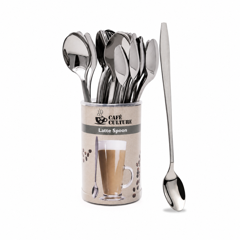 Café Culture 8.75" Latte Spoon, Stainless Steel