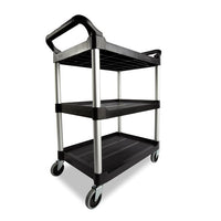 Rubbermaid Three Tier Utility Cart, Black - 33" x 18" x 37"