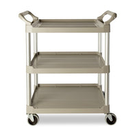 Rubbermaid Three Tier Utility Cart, Grey - 33" x 18" x 37"