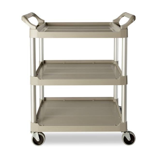 Rubbermaid Three Tier Utility Cart, Grey - 33" x 18" x 37"