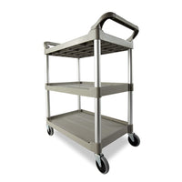 Rubbermaid Three Tier Utility Cart, Grey - 33" x 18" x 37"
