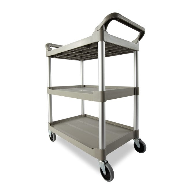 Rubbermaid Three Tier Utility Cart, Grey - 33" x 18" x 37"