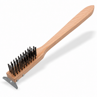 Carlisle 20" Grill Brush with Carbon Steel Bristles & Wood Handle
