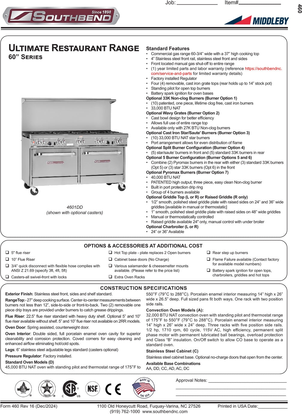 Spec Sheet