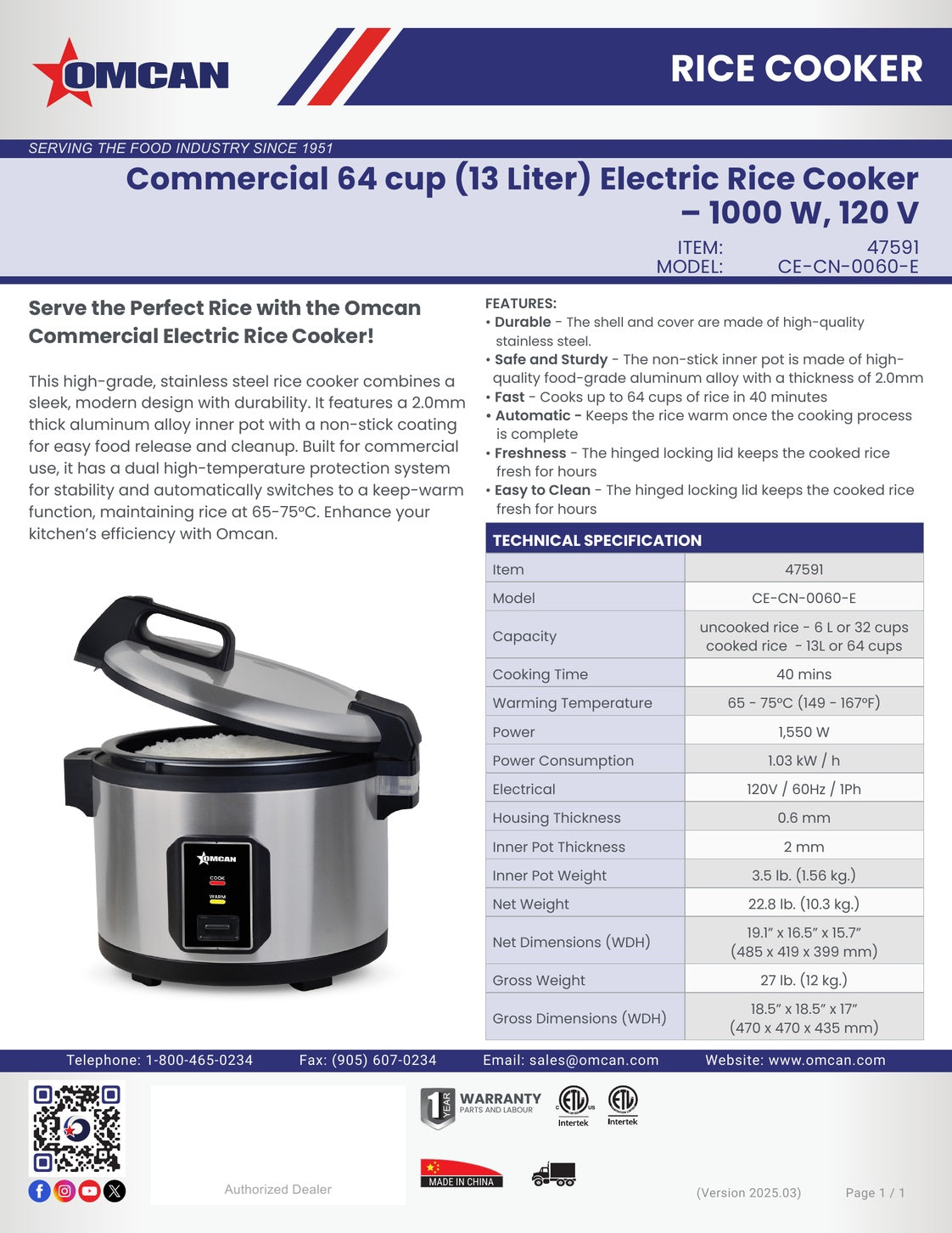 Spec Sheet