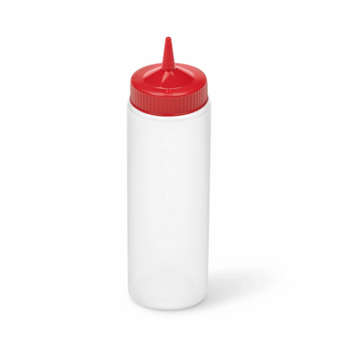 Vollrath 24 Oz Wide Mouth Clear Squeeze Bottle with Red Cap