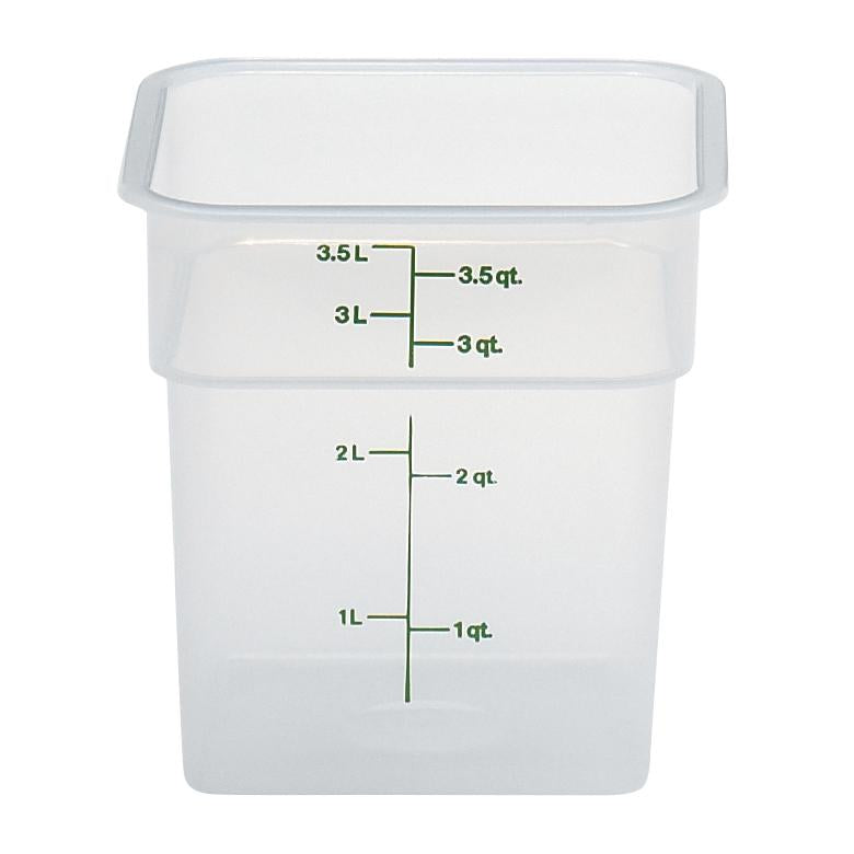 Cambro 4SFSPP190, 4 Qt Square Food Storage Container, Translucent