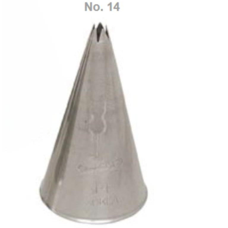 Ateco Open Star Piping Tip, Stainless Steel
