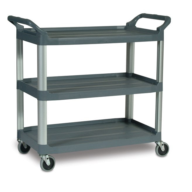 Rubbermaid Three Tier Utility Cart, Grey - 40" x 20" x 37"