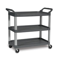 Rubbermaid Three Tier Utility Cart, Grey - 40" x 20" x 37"
