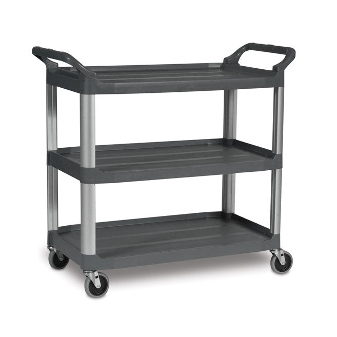 Rubbermaid Three Tier Utility Cart, Grey - 40" x 20" x 37"