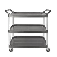 Rubbermaid Three Tier Utility Cart, Grey - 40" x 20" x 37"