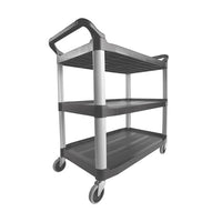 Rubbermaid Three Tier Utility Cart, Grey - 40" x 20" x 37"