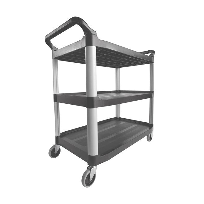 Rubbermaid Three Tier Utility Cart, Grey - 40" x 20" x 37"